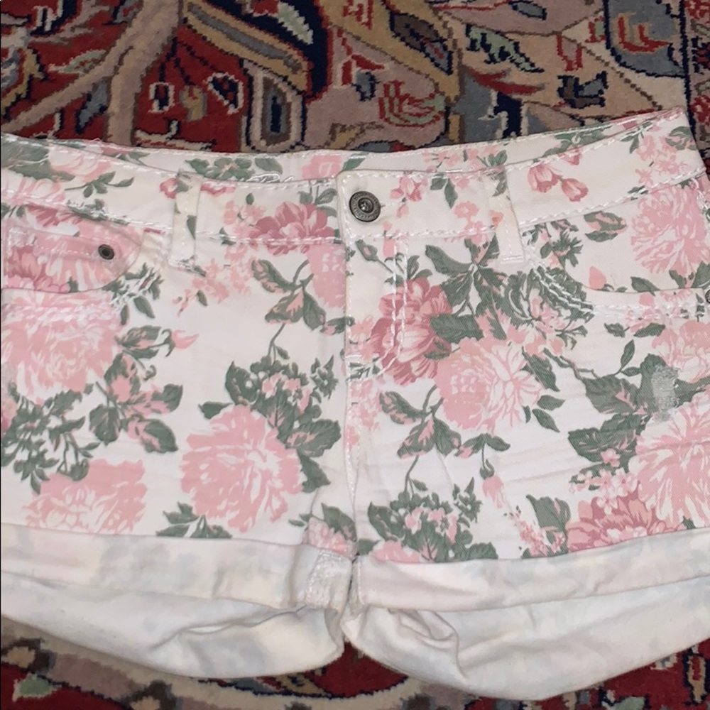 Blue Asphalt Floral Demin Shorts